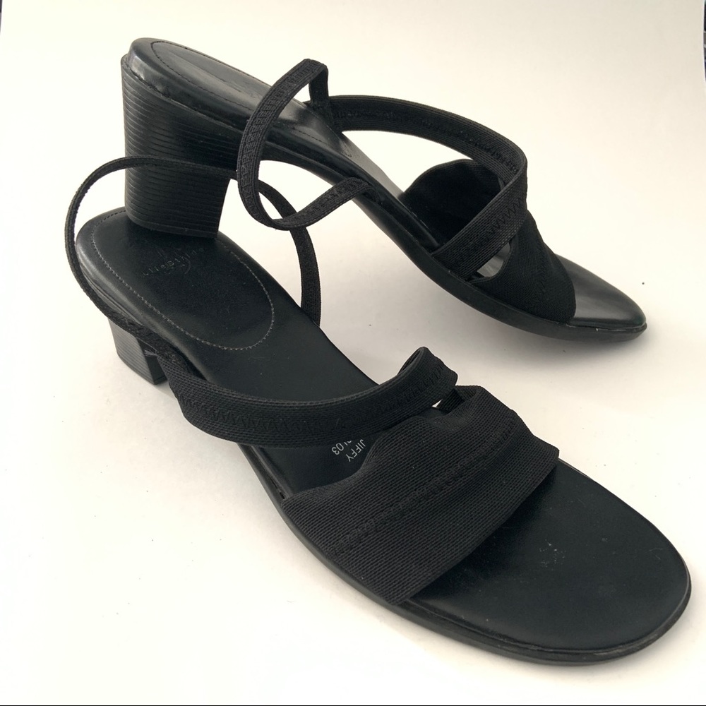 Life Stride Jiffy Women’s Black Open Toe Sandals
